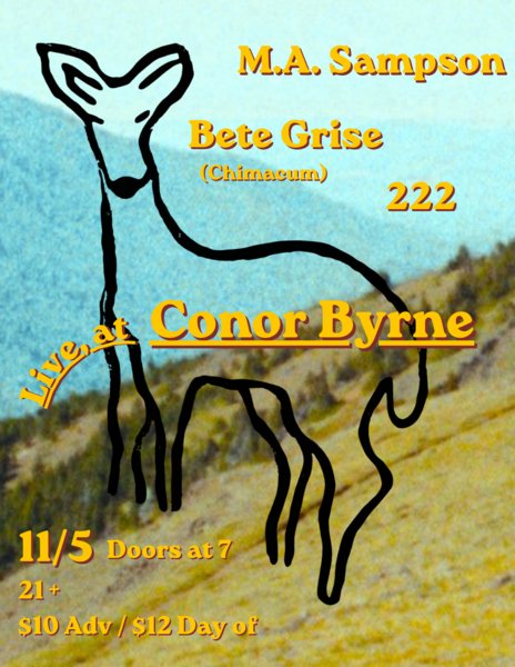 Poster: Bete Grise + 222 + M.A. Sampson