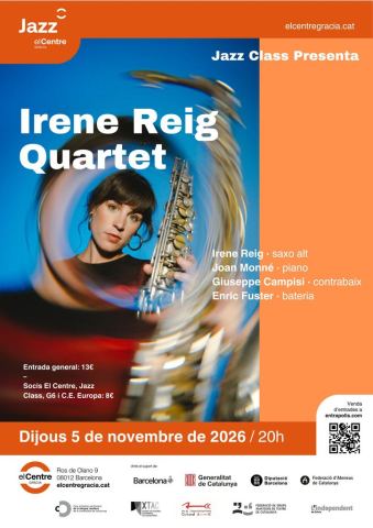 Cartel: Concert Jazz Class "Irene Reig Quartet", Centre Moral i Instructiu de Gràcia, 5 nov