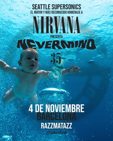 Cartel: NEVERMIND 35° ANIVERSARIO - Seattle Supersonics, Razzmatazz, 4 nov