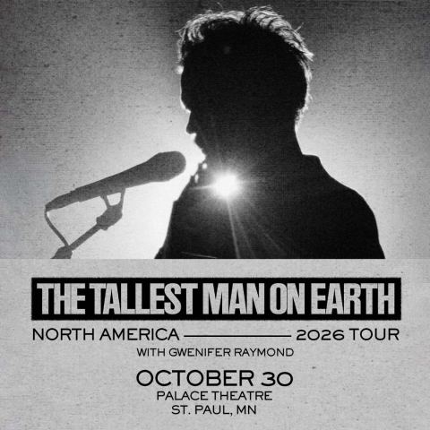 Poster: The Tallest Man on Earth, Palace Theatre, Oct 30