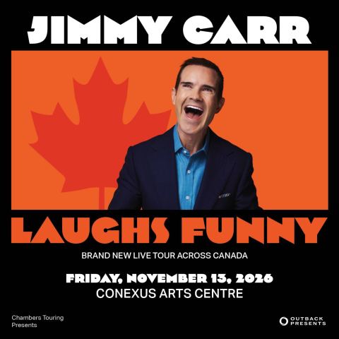 Poster: Jimmy Carr: Laughs Funny, Conexus Arts Centre, Nov 13