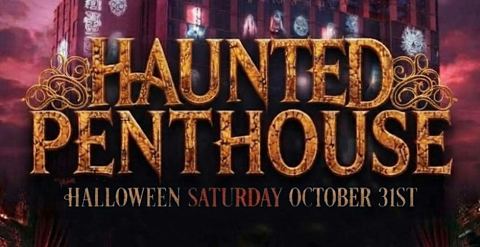 Poster: MASSIVE HALLOWEEN PENTHOUSE PARTY INSIDE HOTEL INDIGO, 18 social lounge, Oct 31