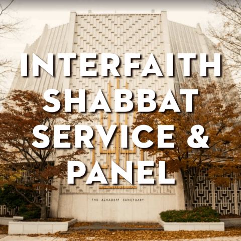 Poster: Interfaith Shabbat Service & Building Together Panel Discussion, Temple DeHirsch, Nov 20