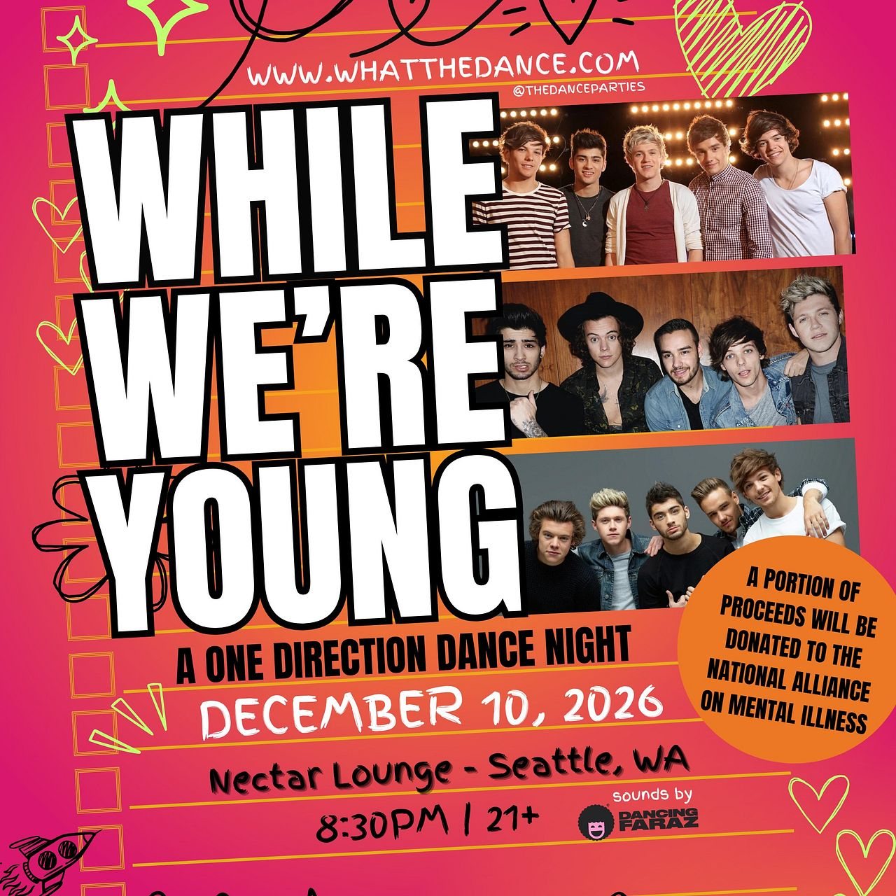 Poster: WHILE WE'RE YOUNG: A ONE DIRECTION DANCE NIGHT
