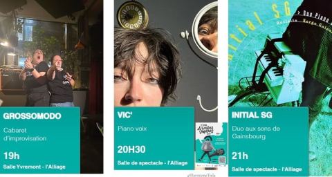 Affiche : Soirée théâtre d'impro et concerts, L'Alliage, 6 nov.