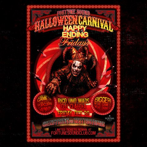 Poster: Halloween Carnival at Happy Ending Fridays, Fortune Sound Club, Oct 30