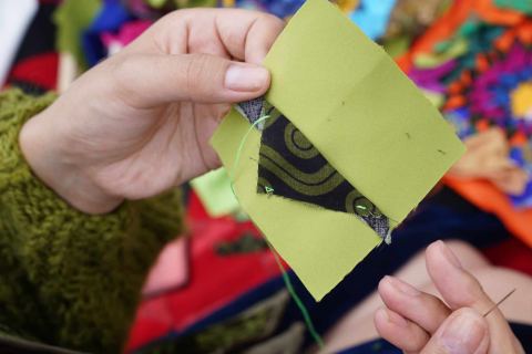 Poster: Mini Improv Hanging Quilts inspired by Erin N. Mack: RARE ESSENCE, Speed Art Museum, Nov 7
