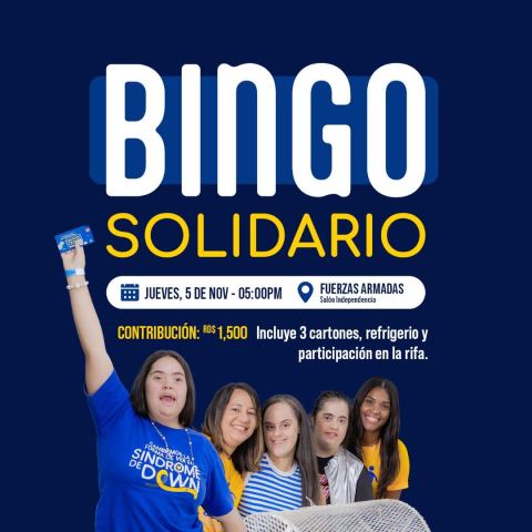 Poster: Bingo Solidario ADOSID, Salón Independencia · Fuerzas Armadas, Nov 5