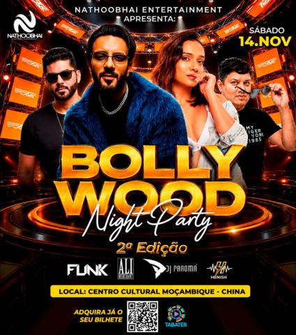 Poster: Bollywood Night Party – 2ª edição, Centro Cultural Moçambique–China, Nov 14