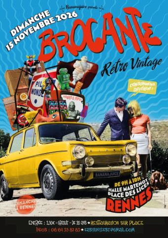 Affiche : Brocante Retro Vintage, Halle Martenot, 15 nov.