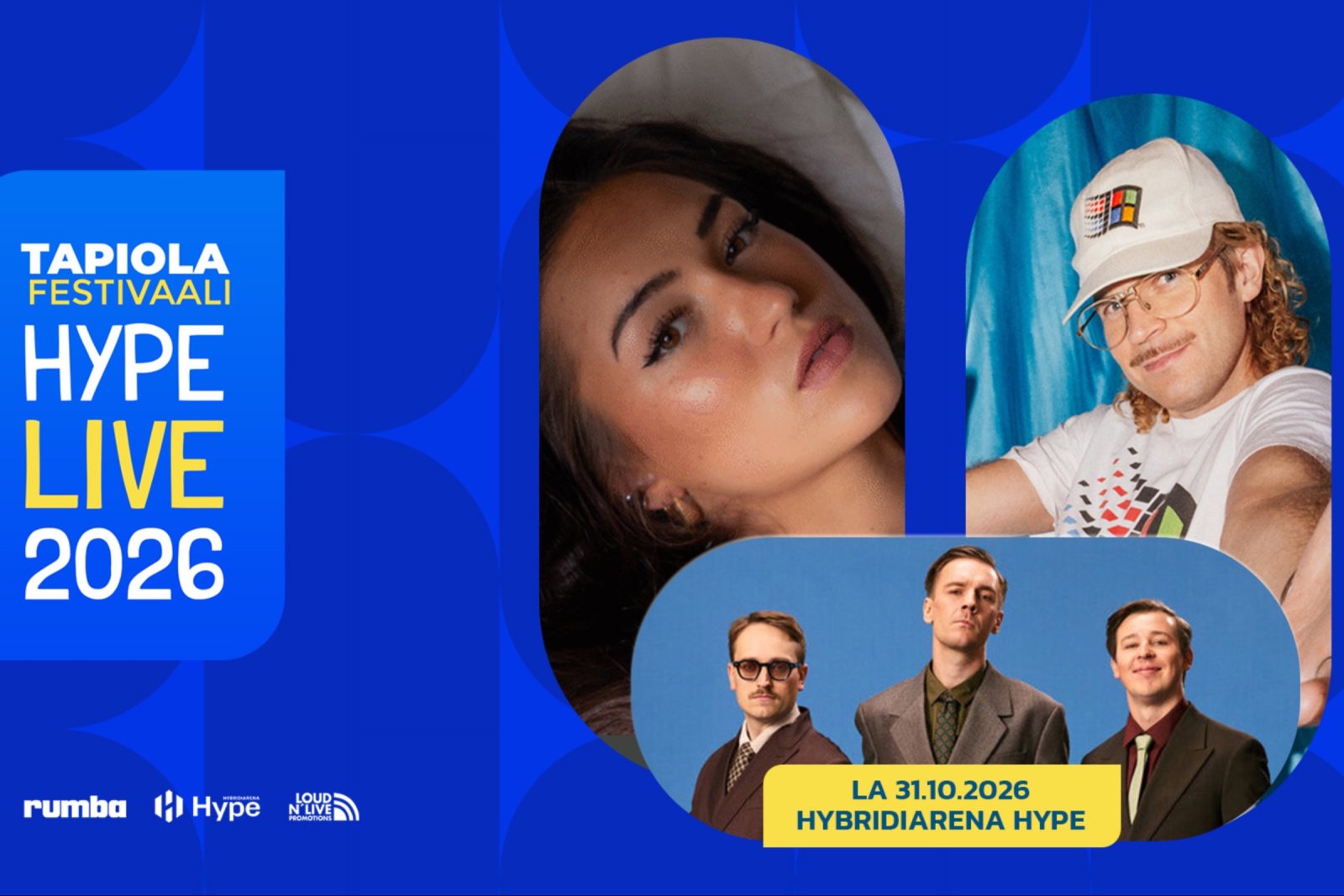 Juliste: Hype Live: KAJ, Windows95Man, Ingrid