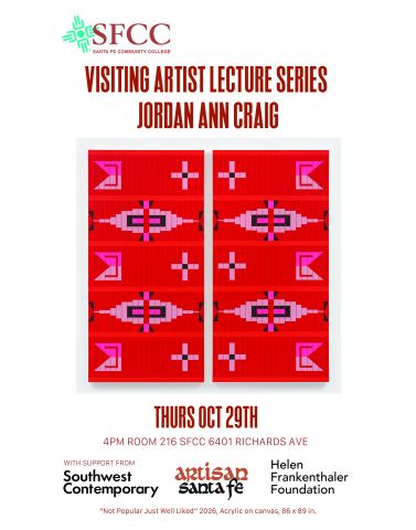 Poster: Visiting Artist Lecture Series: Jordan Ann Craig, Santa Fe Community College, Oct 29