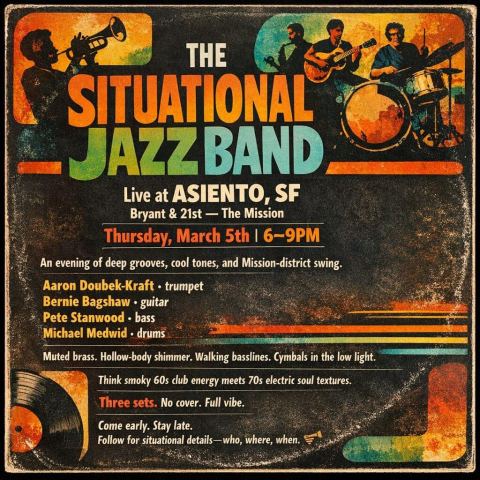 Poster: The Situational Jazz Band, Asiento, Nov 5
