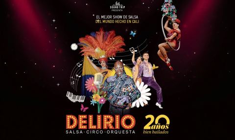Cartel: Delirio 20 Años Bien Bailados, Teatro Mayor Julio Mario Santo Domingo, 14 nov