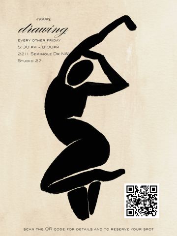 Poster: Huntsville Figure Drawing, Ravenwood Meadery | Studio 2069, Nov 6