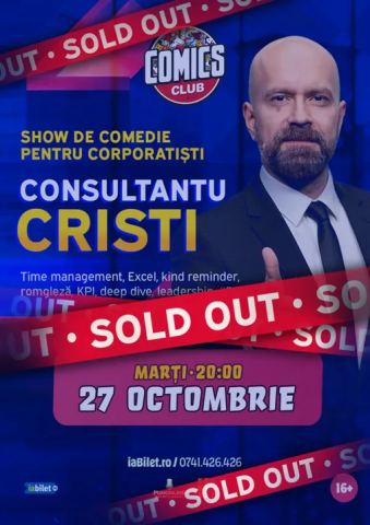 Poster: Consultantu Cristi - Show De Comedie pentru Corporatiști la ComicsClub!, Comics Club, Oct 27