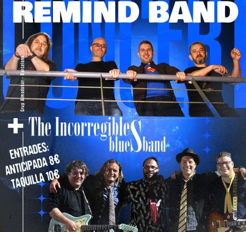 Cartel: REMIND BAND + THE INCORREGIBLES BLUES BAND, Almo2bar, 7 nov