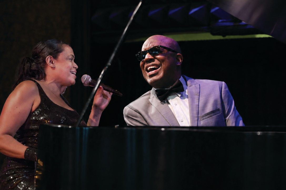 Poster: "Forever Ray" Honoring The Music Of Ray Charles featuring Kenny Brawner as the voice of Ray and Former Ray Charles Raelette Angela Workman