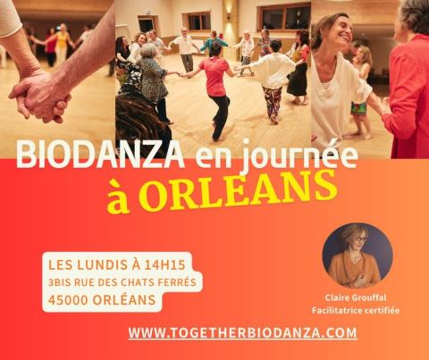Affiche : BIODANZA® les lundis après-midis à ORLEANS, salle des chats ferrés, 2 nov.