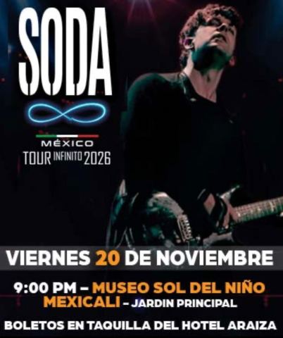 Cartel: Soda Infinito en Mexicali 2026: tributo a Soda Stereo, Museo Sol del Niño, 20 nov