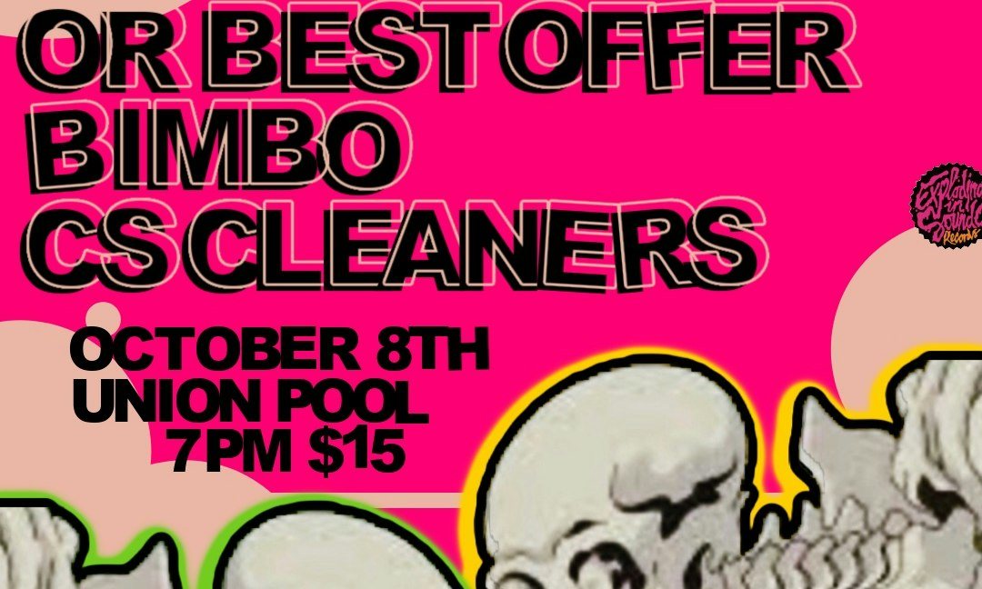 Poster: Exploding In Sound 15th Anniversary: Washer / Or Best Offer / Bimbo / CS Cleaners