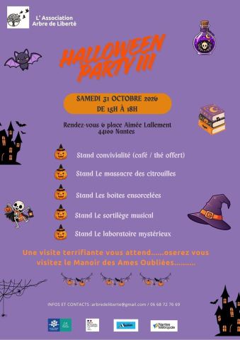 Affiche : Halloween Party III, Café associatif du Breil "Au petit bonheur", 31 oct.