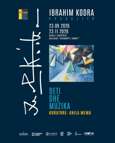 Poster: Ibrahim Kodra – Deti dhe Muzika, Banka e Shqipërisë – Hapësira ekspozuese, 23 sht