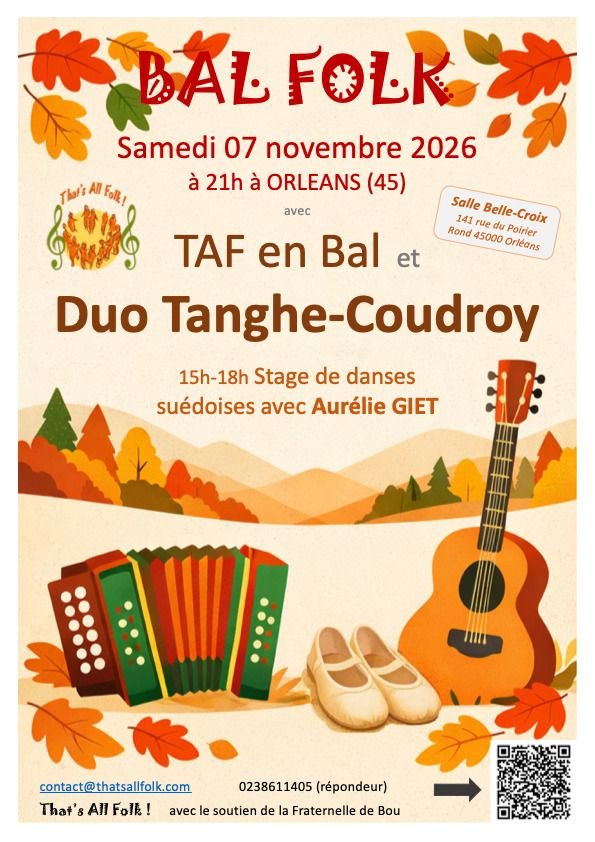 Affiche : Stage danse suédoise et bal folk