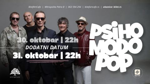Poster: Psihomodo Pop – dodatni datum, BitefArtCafe, Oct 31