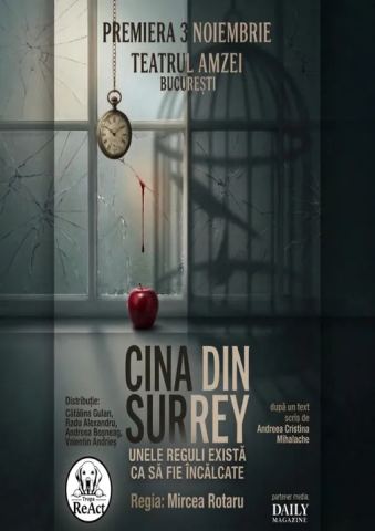 Afiș: Cina din Surrey, Teatrul Amzei, 3 nov.