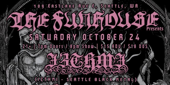 Poster: Izthmi / Kostnatění (MN Black Metal) / ManeateR / End of Small Sanctuary