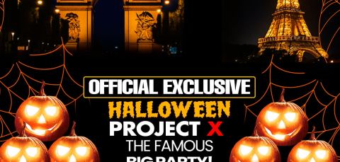 Poster: PROJET X HALLOWEEN BIG PARTY PARIS 2026 LOFT PENTHOUSE GEANT 1200 M2 + DE 1000 PERSONNES, 1 COUR DE ROME 75008 PARIS, Oct 31