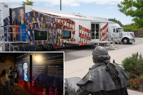 Poster: “Out of Many, One” Mobile Museum Experience, Cumberland Square Park, Oct 28