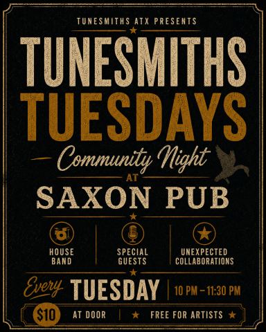 Poster: Tunesmiths Tuesdays, The Saxon Pub, Nov 3