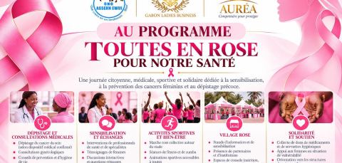 Affiche : Toutes en Rose pour notre santé, Stade De Nzeng Ayong, 24 oct.