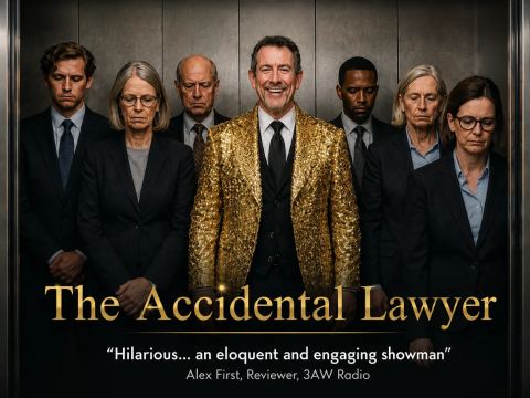 Poster: Nick Abrahams - The Accidental Lawyer, The Comic's Lounge, Nov 5
