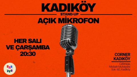 Afiş: Stand up Kadıköy Açık Mikrofon Gecesi, Corner Kadıköy, 28 Eki