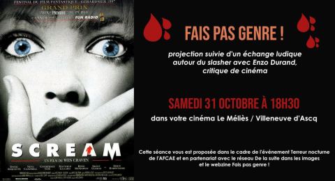 Affiche : Scream, Cinéma Le Méliès, 31 oct.