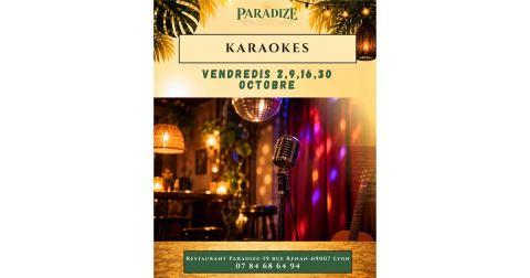 Affiche : KARAOKES en Octobre, Café Paradize, 30 oct.