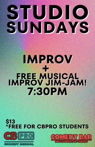 Poster: STUDIO SUNDAYS, Comedy Bar (Danforth), Nov 1