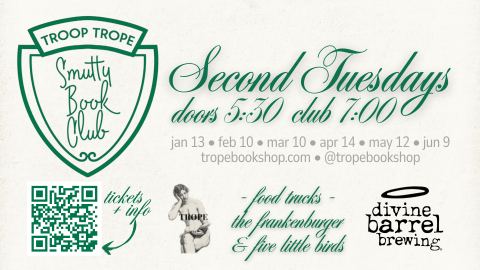 Poster: TROOP TROPE Smutty Book Club, Divine Barrel Brewing, Nov 10