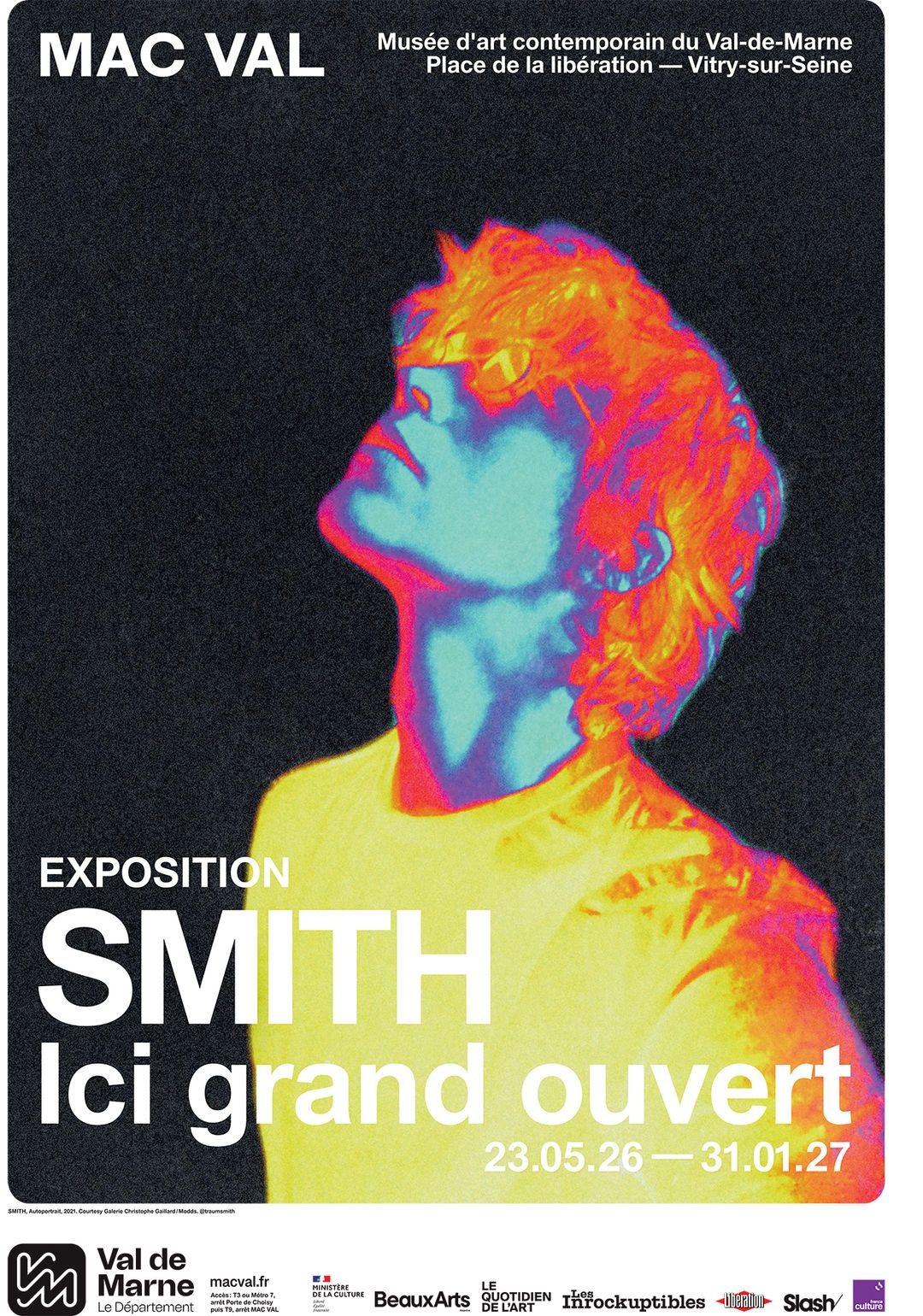 Affiche : "Ici grand ouvert", exposition de SMITH