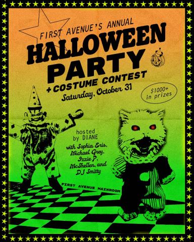 Affiche : First Avenue’s Annual Halloween Party and Costume Contest, First Avenue, 31 oct.