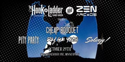 Poster: Solvejg, Ray Gun Youth, Pity Party, and Cheap Bouquet, Hook and Ladder Theater, Oct 29