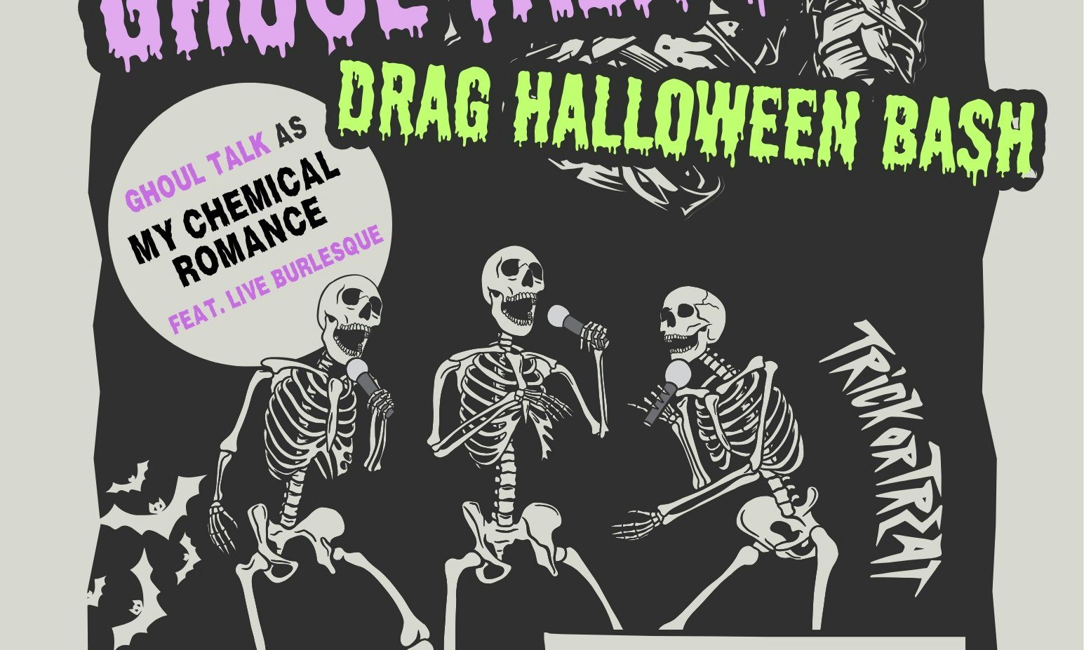 Poster: Ghoul Talk's Drag Halloween Bash ft: Ghoul Talk, Pink Steam, Heather Edgley + Drag and Burlesque artists!