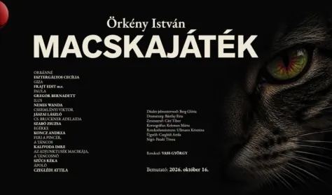 Plakát: Macskajáték, Új Színház, okt. 30.