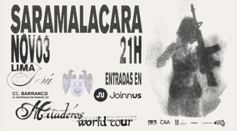 Poster: saramalacara en Lima, Centro de Convenciones Barranco, Nov 3