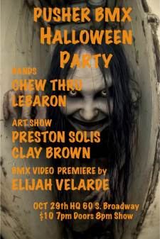 Poster: Pusher BMX Party, HQ, Oct 29