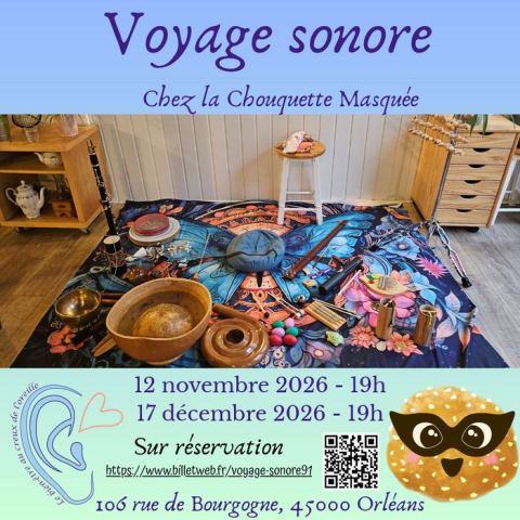 Affiche : Voyage sonore, La Chouquette Masquée, 12 nov.