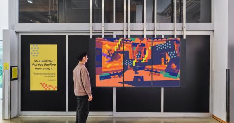Poster: Mustaali Raj: Across the Fire, Surrey Art Gallery, Mar 7
